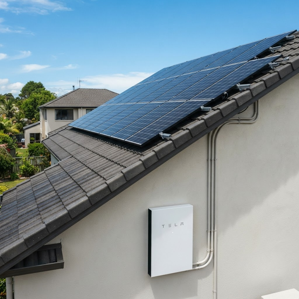 Solar panels installed on a residential California rooftop